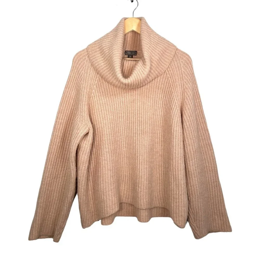 Point‎ Sur J. Crew wool blend Ribbed Turtle Neck Sweater Pullover Sz XL